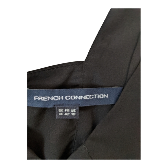 French Connection Sleeveless Above The Knee V Neck Sheath Dress Women's 10 Black - Picture 6 of 9